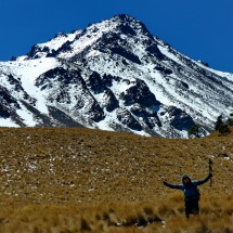 Marion with Pico del Aguila, the second highest point of Xinantecatl